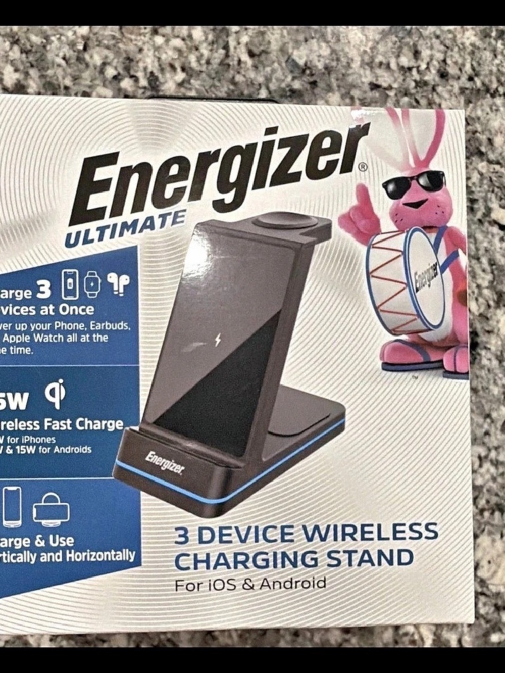 Energizer WCP309 3-Device Wireless Charging Stand NWT